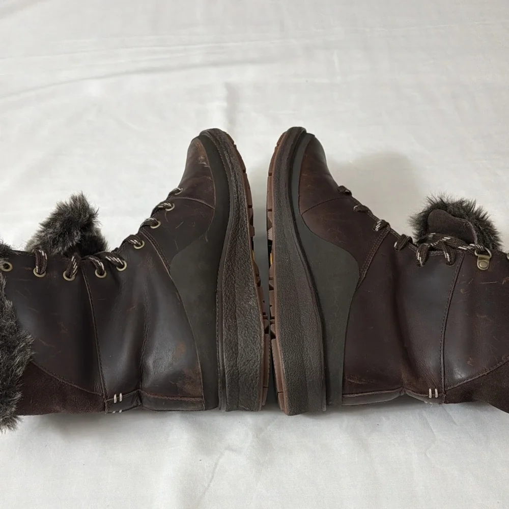 Merrell Women's Tremblant Ezra Lace Waterproof Ice‎ Boots 7 Brown J95306 Shoes